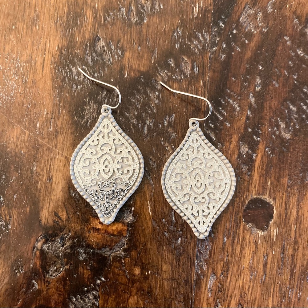 Silver Filigree Drop Earrings